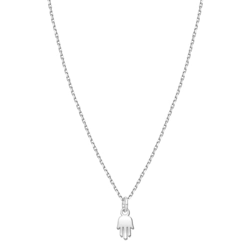 Mini Hamsa Lucky Silver Necklace for Girls and Women