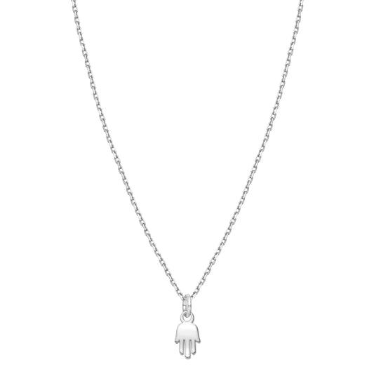 Mini Hamsa Lucky Silver Necklace for Girls and Women