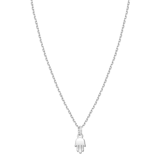 Mini Hamsa Lucky Silver Necklace for Girls and Women