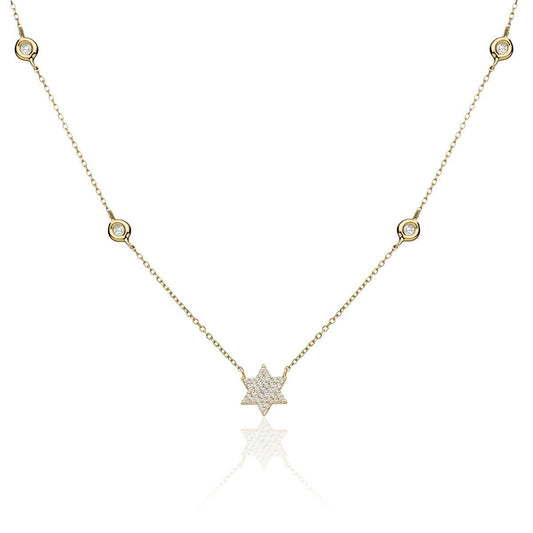 Modern Pave Diamond 14k Gold Star of David Necklace: Everyday Luxury
