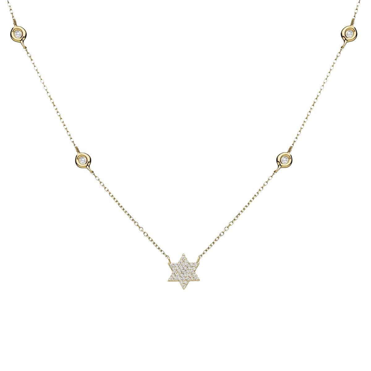 Modern Pave Diamond 14k Gold Star of David Necklace: Everyday Luxury