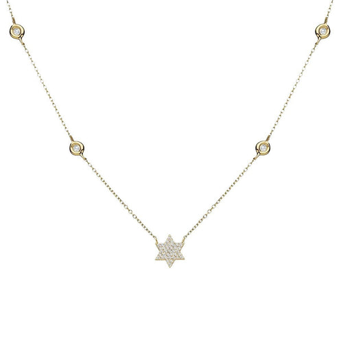 Modern Pave Diamond 14k Gold Star of David Necklace: Everyday Luxury