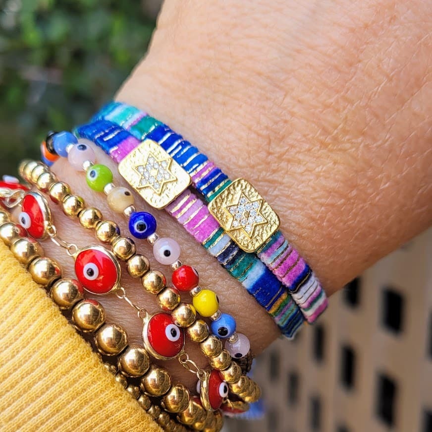 Multicolor Evil Eye Protection Bracelet for Everyday Luck | Plain