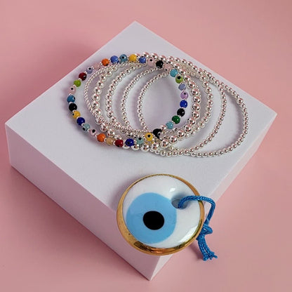 Multicolor Evil Eye Protection Bracelet for Everyday Luck | Plain