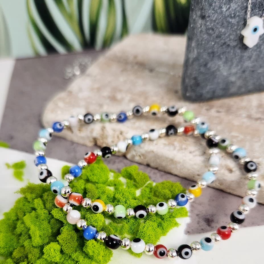 Multicolor Evil Eye Protection Bracelet for Everyday Luck | Plain
