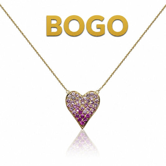 Ombre Sapphire Heart Necklace