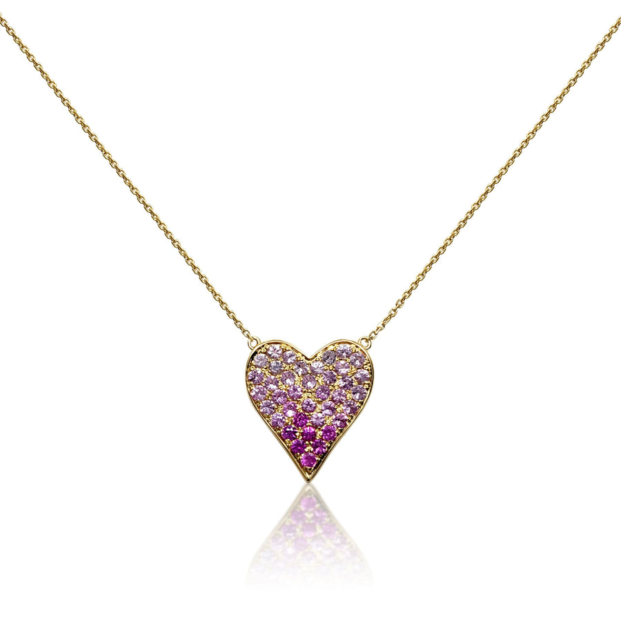 pink golden heart necklace