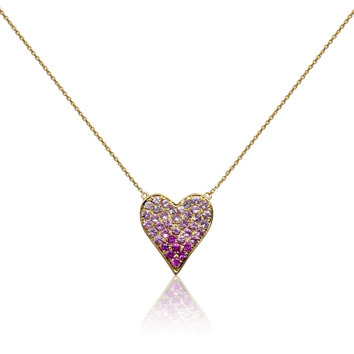 pink golden heart necklace