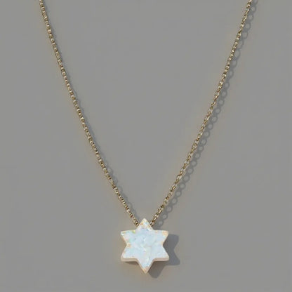 Opal Star of David Necklace