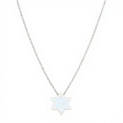 Opal Star of David Necklace