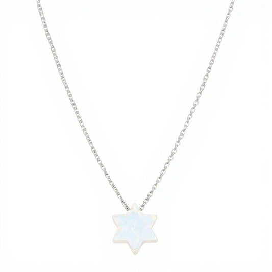 Opal Star of David Necklace