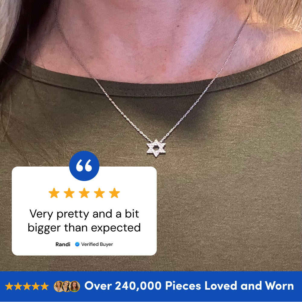 Open Judaica Jewish Star of David Necklace for Women and Girls