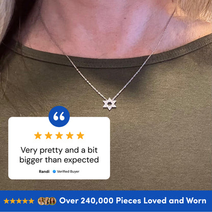 Open Judaica Jewish Star of David Necklace for Women and Girls
