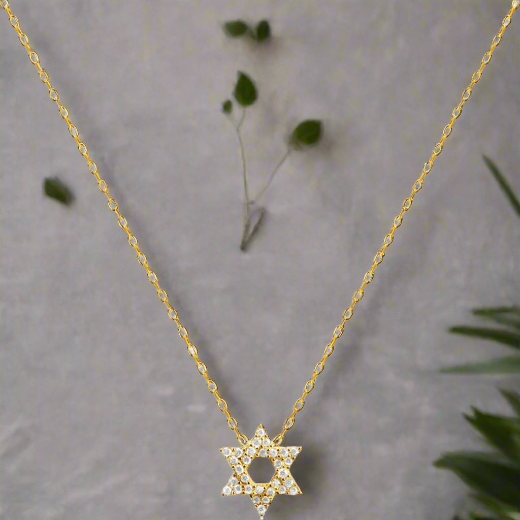 Open Judaica Jewish Star of David Necklace for Women and Girls