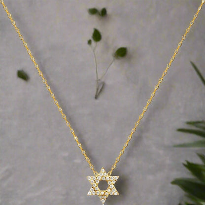Open Judaica Jewish Star of David Necklace for Women and Girls