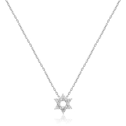 Open Judaica Jewish Star of David Necklace for Women and Girls