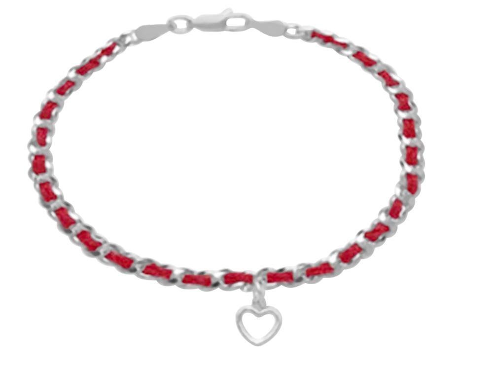 Outline Heart Red String Bendel Bracelet