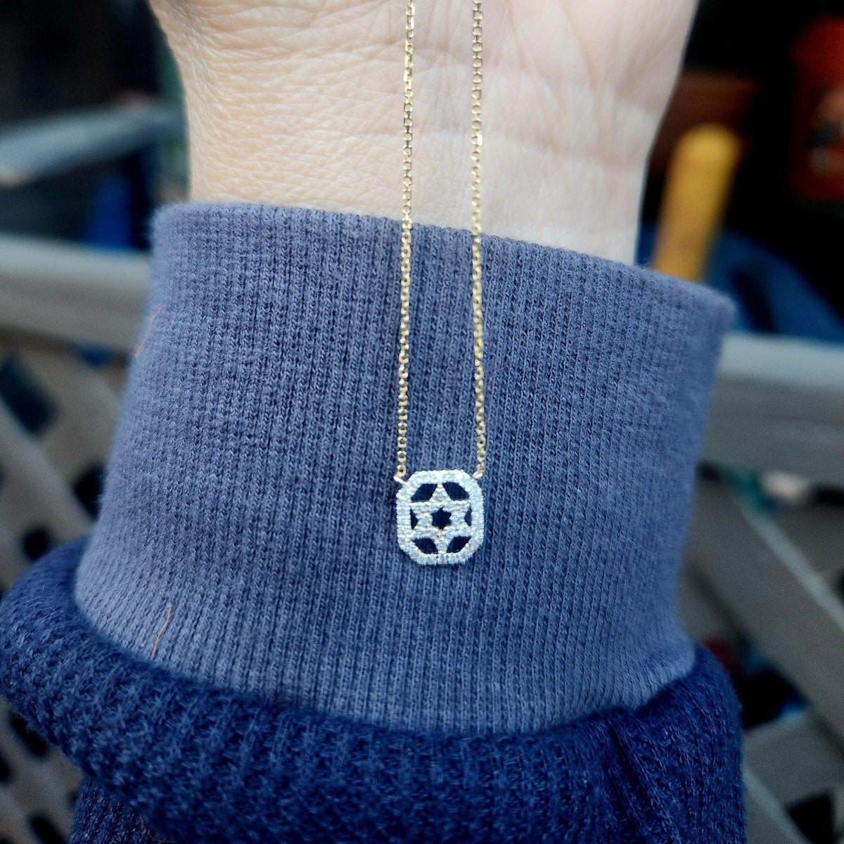 Pave Diamond Judaic Star Necklace