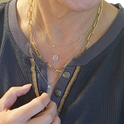 Pave Diamond Judaic Star Necklace