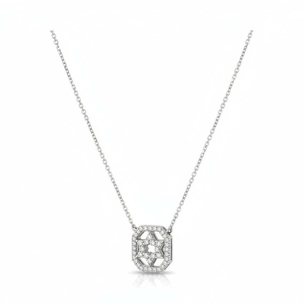 Pave Diamond Judaic Star Necklace