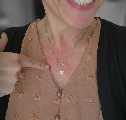 Pave Diamond-Like Jewish Star Necklace