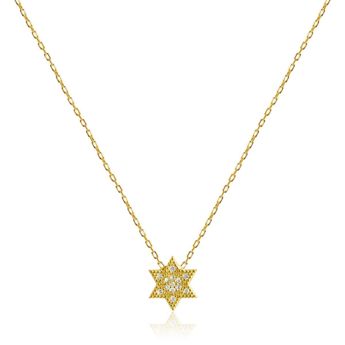 Pave Diamond - Like Jewish Star Necklace