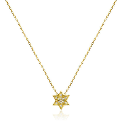 Pave Diamond - Like Jewish Star Necklace