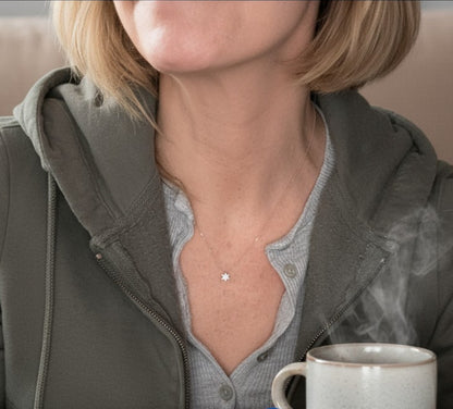 Petite Jewish Star Necklace with Diamonds