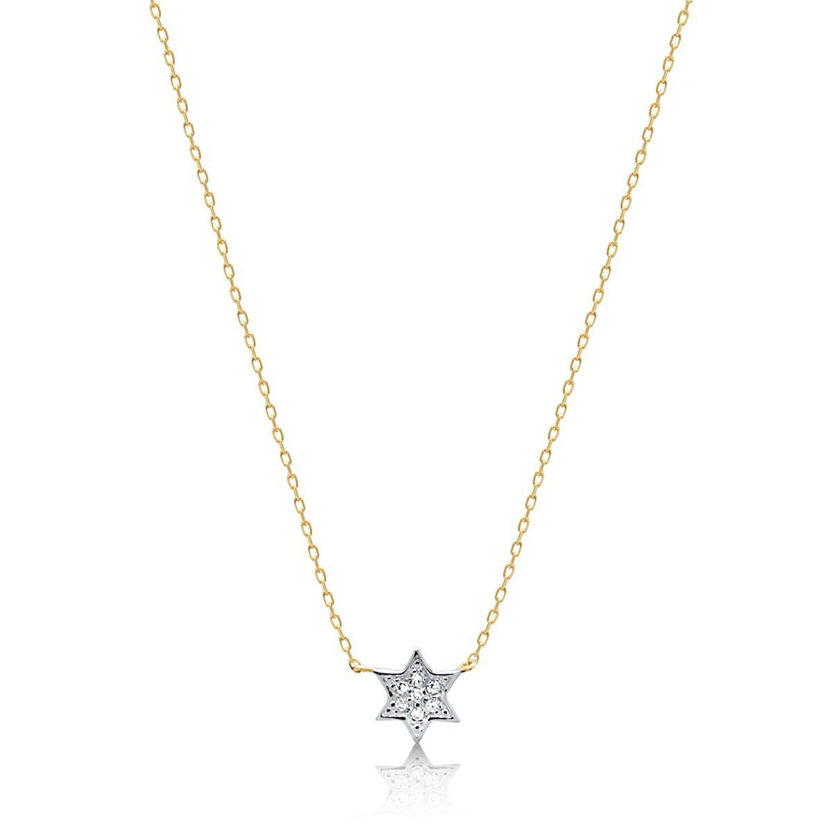 Petite Jewish Star Necklace with Diamonds