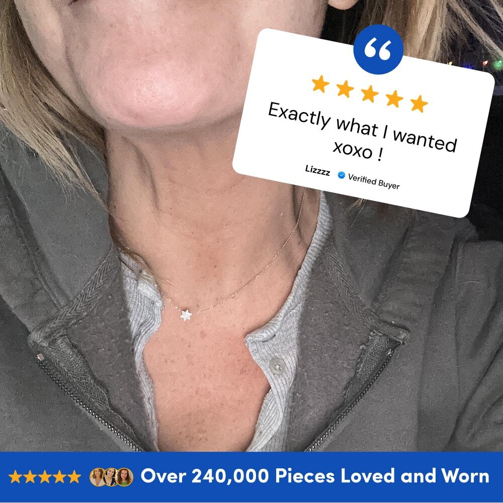 Petite Jewish Star Necklace with Diamonds