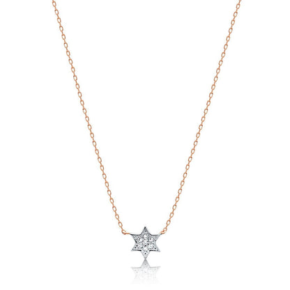 Petite Jewish Star Necklace with Diamonds