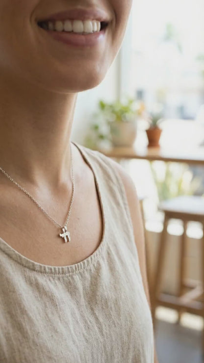 Tiny Chai Necklace 14k Gold Plated Sterling Silver 925 Hebrew Symbol Of Life Mini Pendant