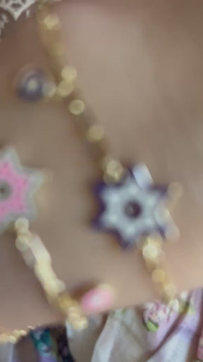 Colorful Enamel Jewish Star Bracelet in 14k Gold Plated Sterling Silver 925, wear your faith in vibrant style