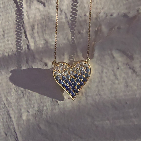 blue heart in gold