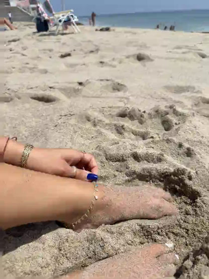 The "Amulet" Evil Eye Anklet: Hand-Crafted Protection in a Pop of Color