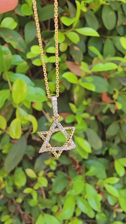 Diamond Star of David Necklace | 14k Gold | Alef Bet