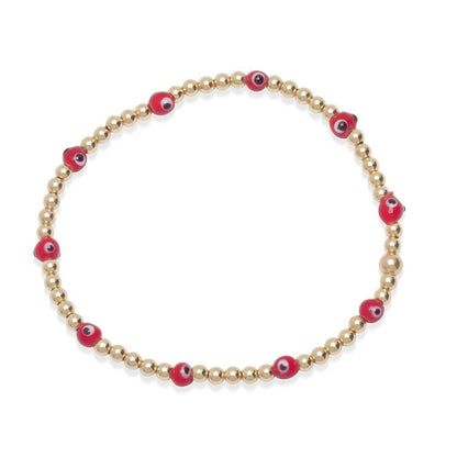 Protection Red Evil Eye Bracelet on 4mm Beads