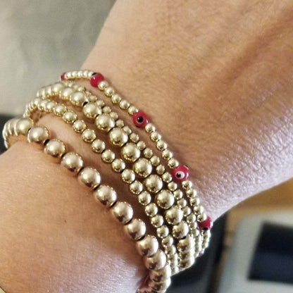 Protection Red Evil Eye Bracelet on 4mm Beads