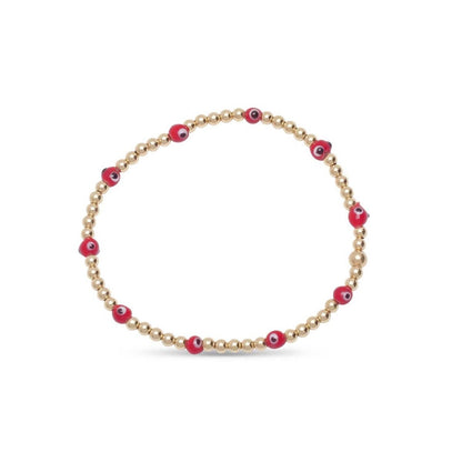 Protection Red Evil Eye Bracelet on 4mm Beads