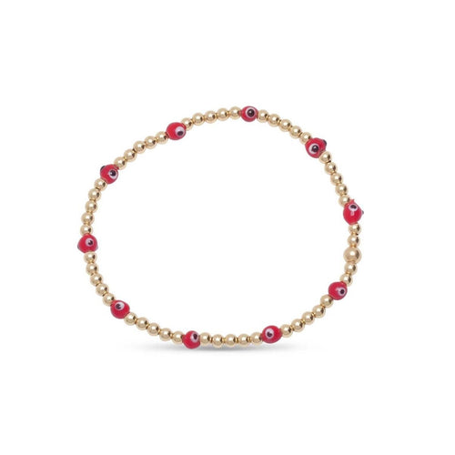 Protection Red Evil Eye Bracelet on 4mm Beads
