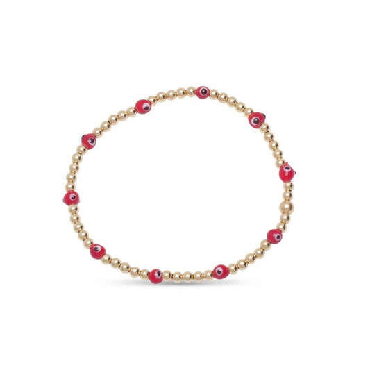 Protection Red Evil Eye Bracelet on 4mm Beads