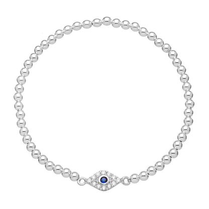 Protective Eye Silver Bracelet-- Mal De Ojo Bracelet