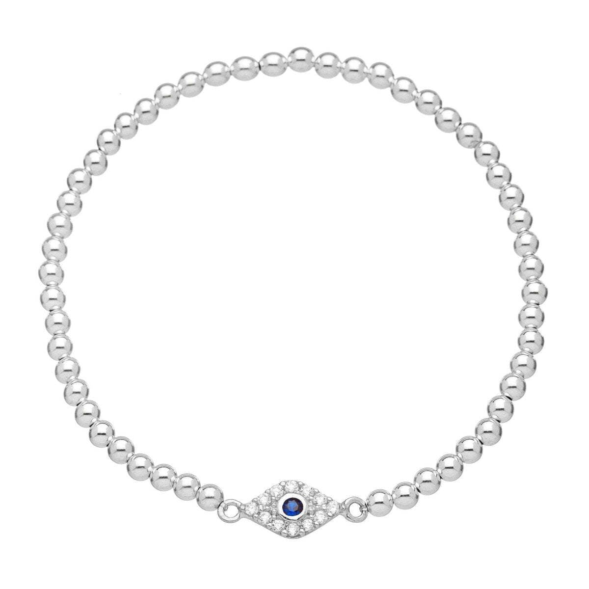 Protective Eye Silver Bracelet-- Mal De Ojo Bracelet
