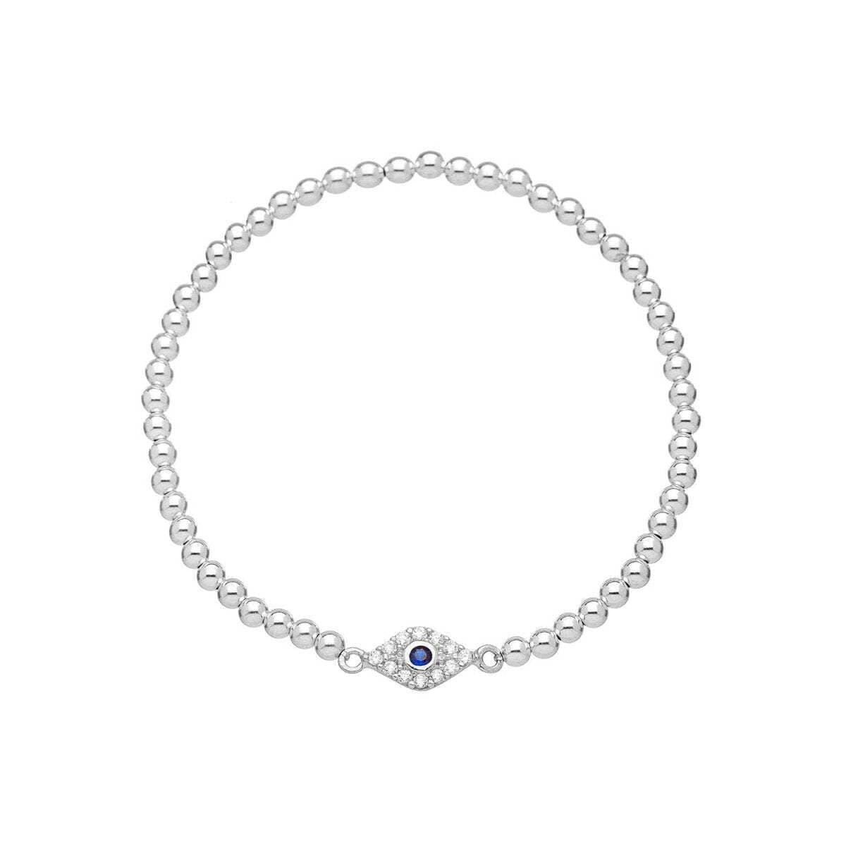 Protective Eye Silver Bracelet-- Mal De Ojo Bracelet