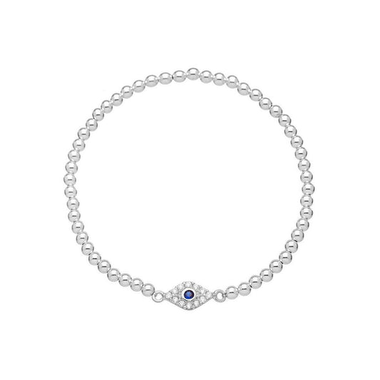 Protective Eye Silver Bracelet-- Mal De Ojo Bracelet