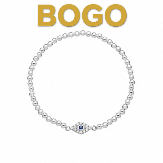 Protective Eye Silver Bracelet - Mal De Ojo Bracelet