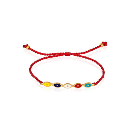 Red String Colorful Evil Eye Bracelet