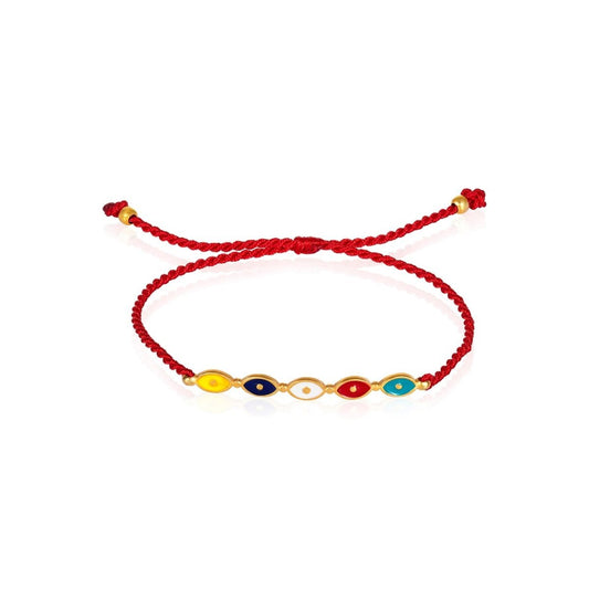 Red String Colorful Evil Eye Bracelet
