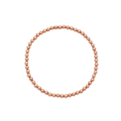 Beaded bracelet in rose gold with 3mm polished beads by Alef Bet