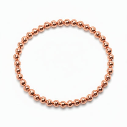 4mm beaded bracelet in rose gold with high-polish spheres by Alef Bet